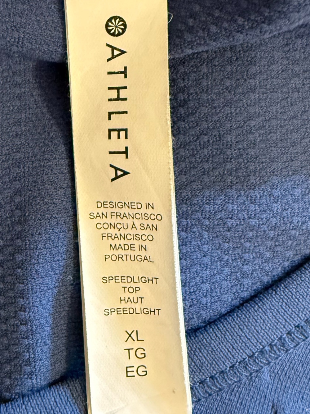 Athleta Speedlight Seamless Long Sleeve Top Blue Women's Size XL Med-Hi Impact - Picture 16 of 16